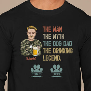 GeckoCustom The Dog Dad The Drinking Legend Personalized Custom Dog Dad Shirt C328 Long Sleeve / Colour Black / S