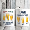GeckoCustom The Drinking Legend Dad Of Dumbass Kids Personalized Custom Family Mug C323