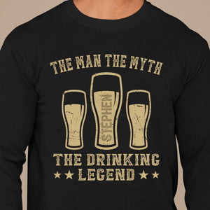 GeckoCustom The Drinking Legend Personalized Custom Father's Day Birthday Shirt C323 Long Sleeve / Colour Black / S