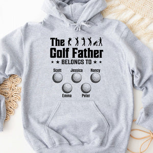 GeckoCustom The Golf Father Belongs To Personalized Custom Family Shirt C325 Pullover Hoodie / Sport Grey Colour / S