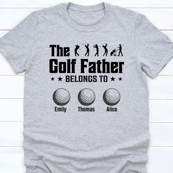 GeckoCustom The Golf Father Belongs To Personalized Custom Family Shirt C325 Basic Tee / Sport Grey / S