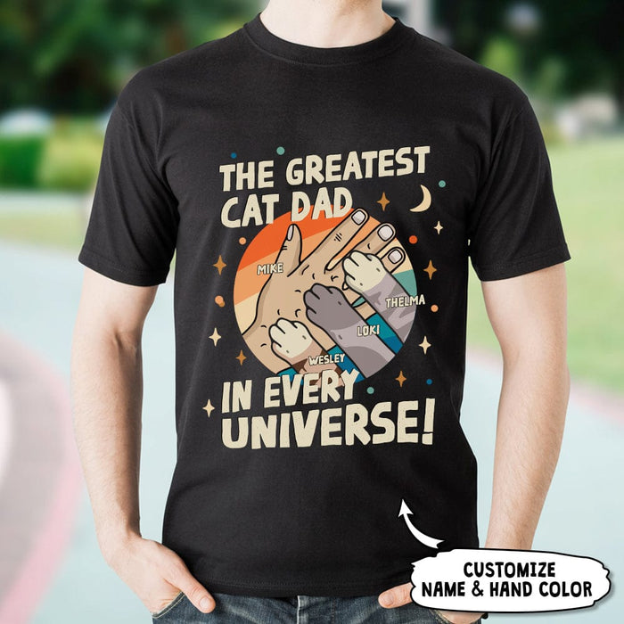 GeckoCustom The Greatest Cat Dad In Every Universe Cat Shirt, HN590