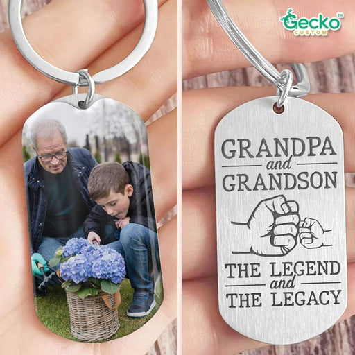 GeckoCustom The Legend And The Legacy Grandpa Family Metal Keychain HN590 No Gift box