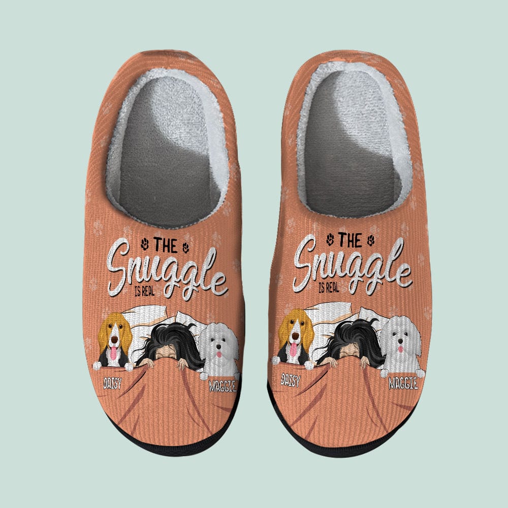 The Snuggle Is Real Dog Plush Slippers T368 HN590 — GeckoCustom