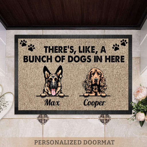 GeckoCustom There’s Like A Bunch Of Dogs In Here Dog Doormat, HN590
