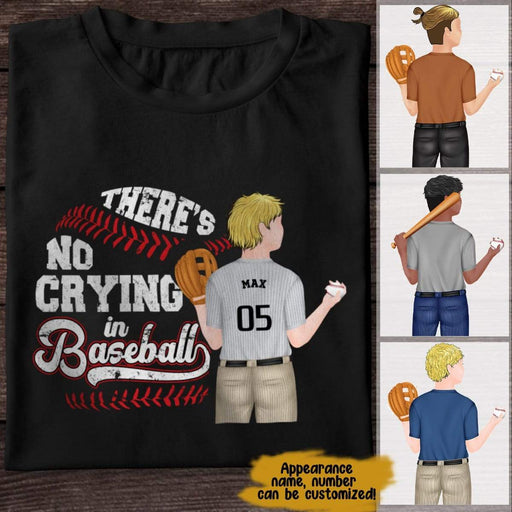 GeckoCustom There's No Crying In Baseball, Baseball Boy Shirt