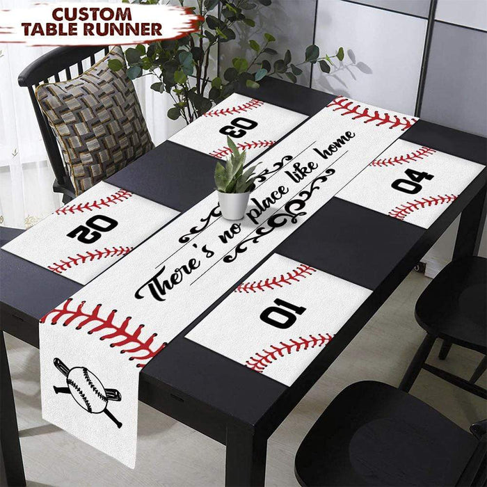GeckoCustom There's No Place Like Home Baseball Table Runner HN590
