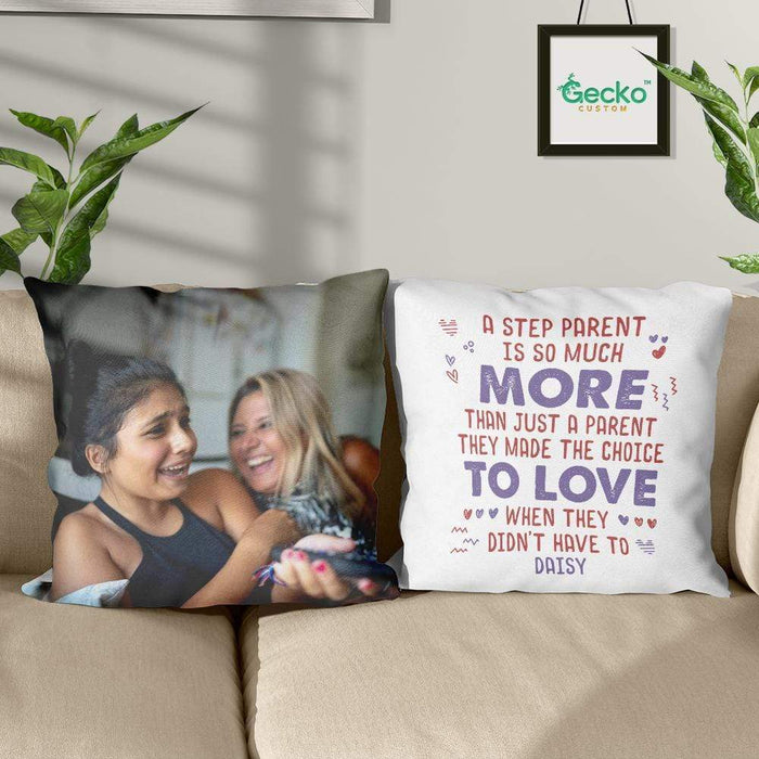 GeckoCustom They Made The Choice To Love Stepmother Family Throw Pillow HN590 14x14 in / Pack 1