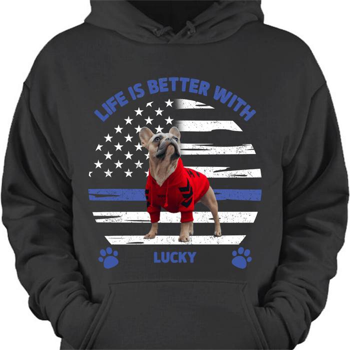 Thin blue sales line dog shirt