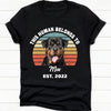 GeckoCustom This Human Belongs To Vintage Retro Photo Shirt, Personalized Custom Photo Dog Shirt H469