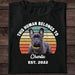 GeckoCustom This Human Belongs To Vintage Retro Photo Shirt, Personalized Custom Photo Dog Shirt H469 Premium Tee (Favorite) / P Black / S