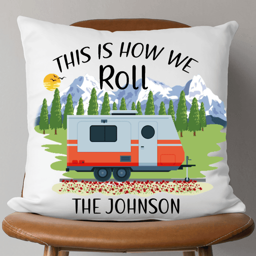 GeckoCustom This is How We Roll with Class C Motorhome, Custom Pillows,SG02 14"x14" / Pack 1