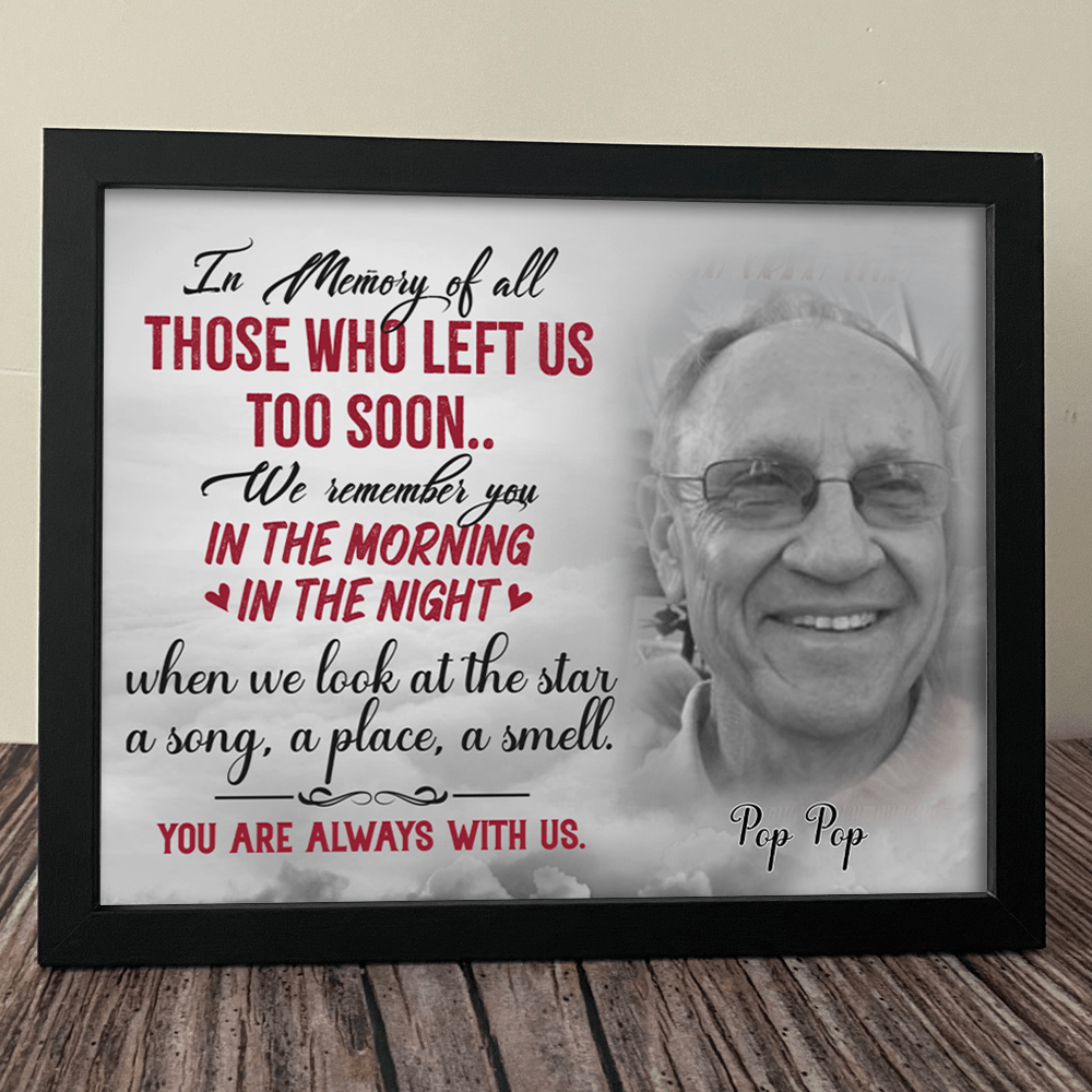 GeckoCustom Those Who Left Us Too Soon We Remember You Family Memorial Picture Frame 10"x8"