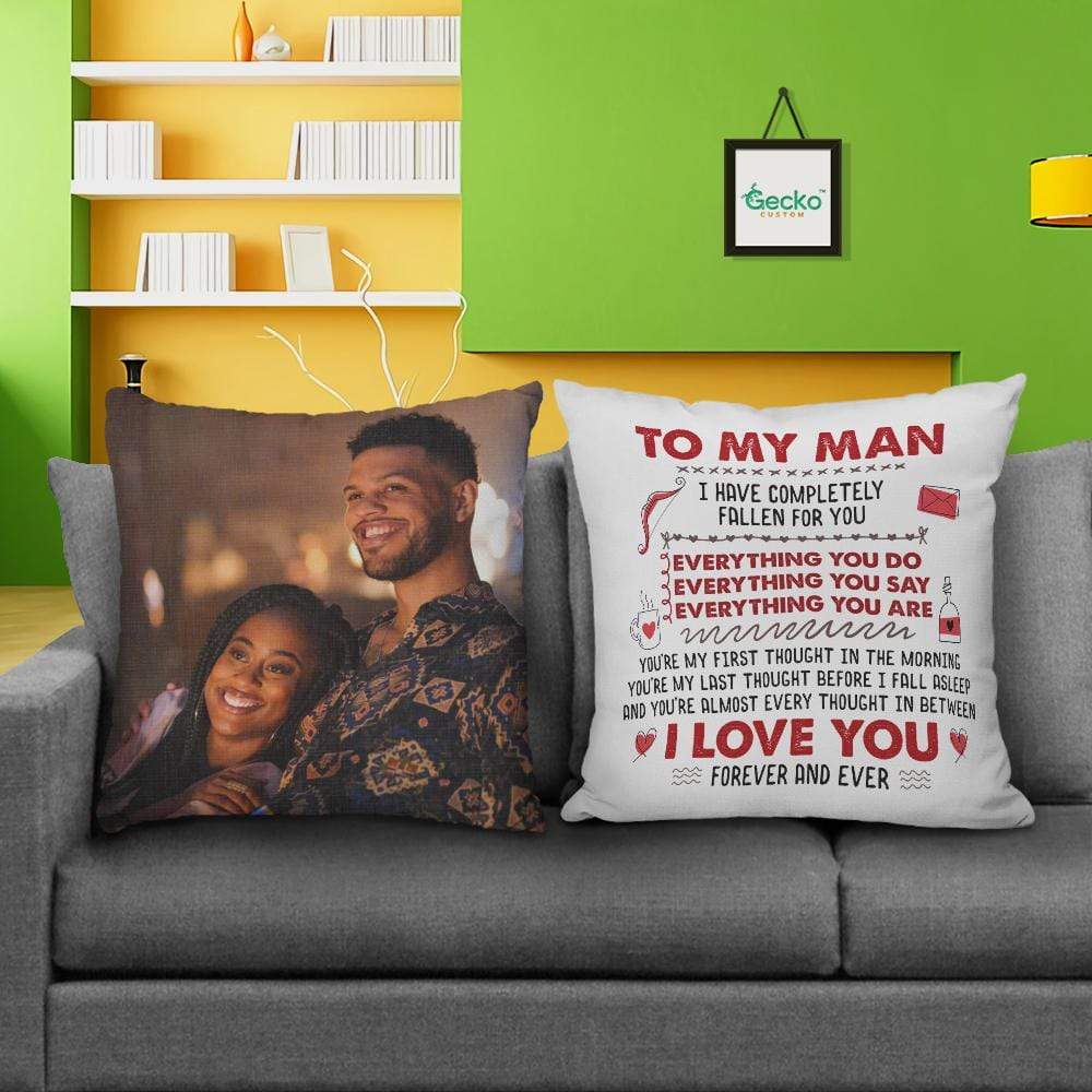 GeckoCustom To My Man I Have Completely Couple Throw Pillow HN590 14x14 in / Pack 1