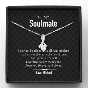 GeckoCustom To My Soulmate Custom Message Card Necklace Alluring Beauty
