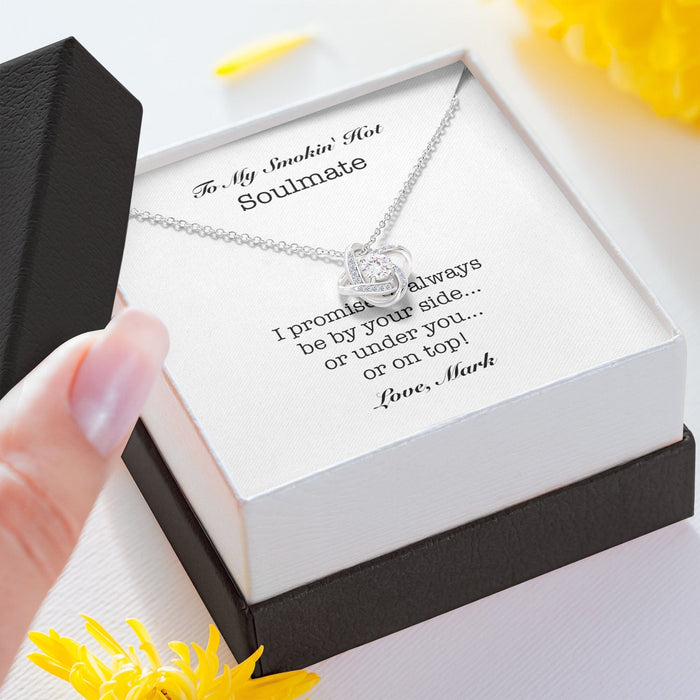 GeckoCustom To My Wife Girlfriend Personalized Funny Message Card Necklace C129 Love Knot