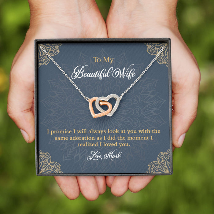 GeckoCustom To My Wife Girlfriend Personalized Message Card Necklace T125