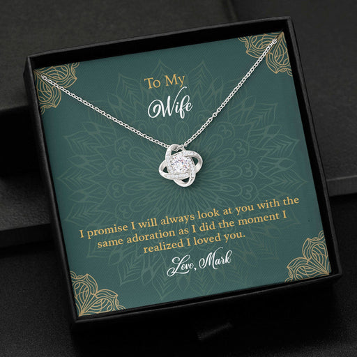 GeckoCustom To My Wife Girlfriend Personalized Message Card Necklace T125 Love Knot