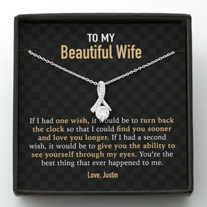 GeckoCustom To My Wife Girlfriend Personalized Message Card Necklace T63 Alluring Beauty