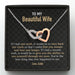 GeckoCustom To My Wife Girlfriend Personalized Message Card Necklace T63 Interlocking Hearts