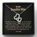 GeckoCustom To My Wife Girlfriend Personalized Message Card Necklace T63 Double Heart