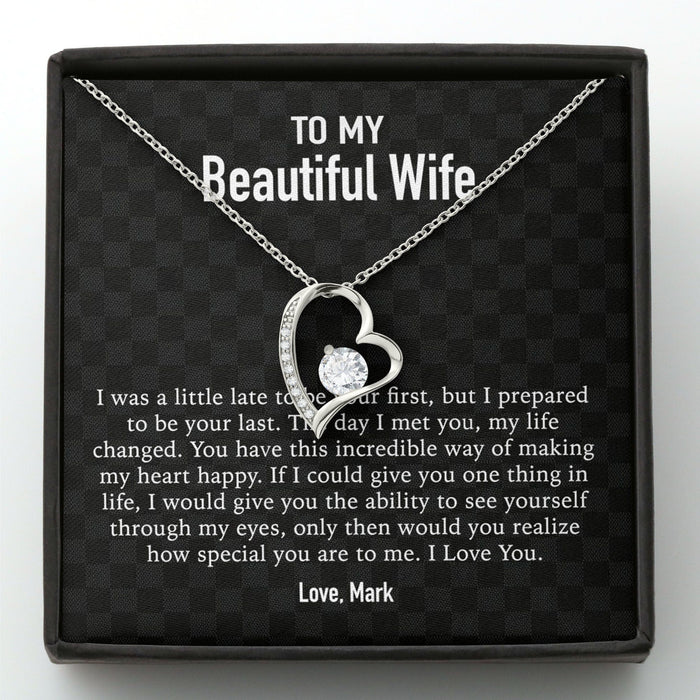 GeckoCustom To My Wife Girlfriend Personalized Message Card Necklace T84 Forever Love