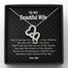 GeckoCustom To My Wife Girlfriend Personalized Message Card Necklace T88 Double Heart