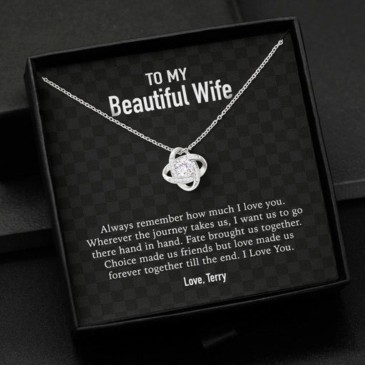 GeckoCustom To My Wife Girlfriend Personalized Message Card Necklace T90 Love Knot