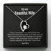GeckoCustom To My Wife Girlfriend Personalized Message Card Necklace T90 Forever Love