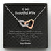 GeckoCustom To My Wife Girlfriend Personalized Message Card Necklace T94 Interlocking Hearts