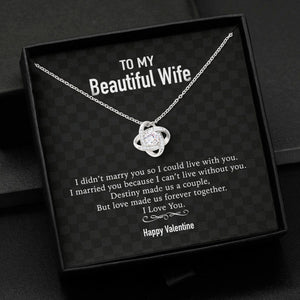 GeckoCustom To My Wife Girlfriend Personalized Message Card Necklace T94 Love Knot