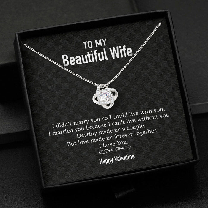 GeckoCustom To My Wife Girlfriend Personalized Message Card Necklace T94 Love Knot