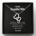 GeckoCustom To My Wife Girlfriend Personalized Message Card Necklace T96 Double Heart