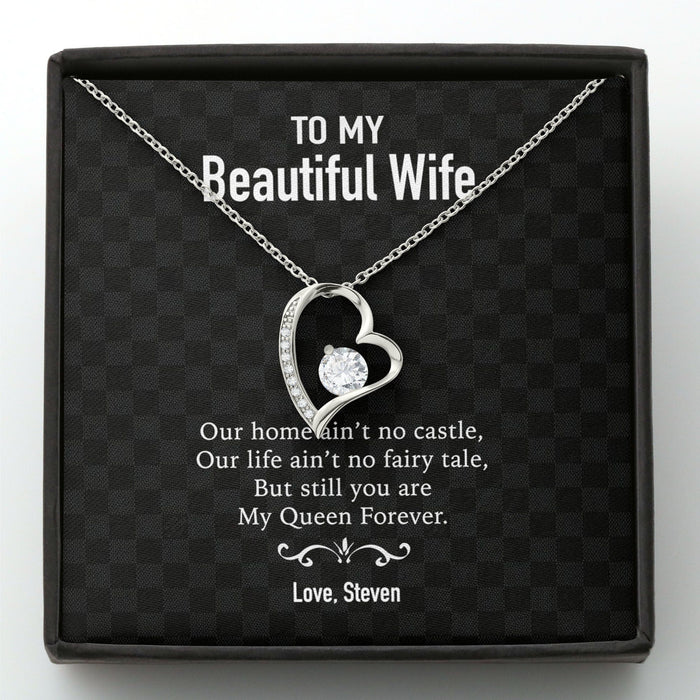 GeckoCustom To My Wife Girlfriend Personalized Message Card Necklace T96 Forever Love