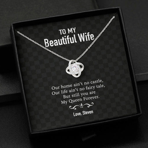 GeckoCustom To My Wife Girlfriend Personalized Message Card Necklace T96 Love Knot