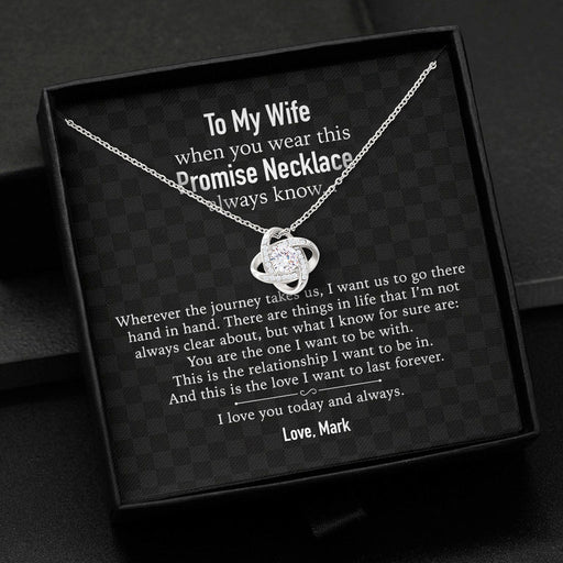 GeckoCustom To My Wife Girlfriend Personalized Message Card Necklace T98 Love Knot