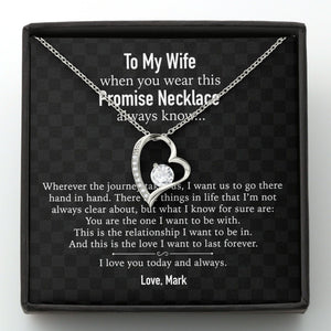 GeckoCustom To My Wife Girlfriend Personalized Message Card Necklace T98 Forever Love