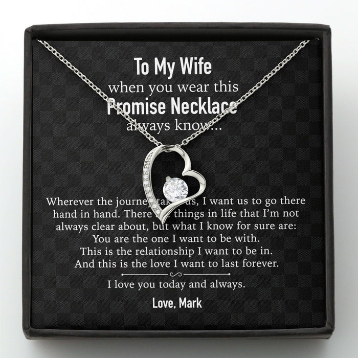 GeckoCustom To My Wife Girlfriend Personalized Message Card Necklace T98 Forever Love