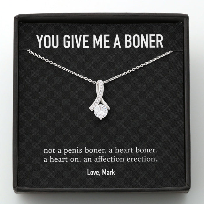 GeckoCustom To My Wife Girlfriend Personalized Message Card Necklace T99 Alluring Beauty