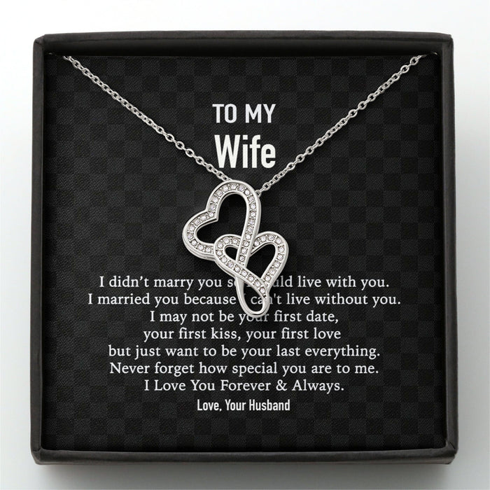 GeckoCustom To My Wife I Didn't Marry Custom Message Card Necklace Double Heart