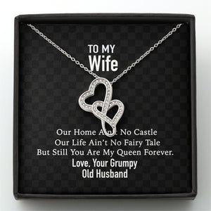 GeckoCustom To My Wife Our Home Custom Message Card Necklace Double Heart