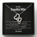 GeckoCustom To My Wife Personalized Message Card Necklace Double Heart