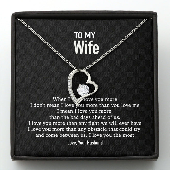 GeckoCustom To My Wife When I Say Custom Message Card Necklace Forever Love