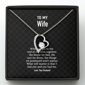 GeckoCustom To My Wife When We Get To The  Custom Message Card Necklace