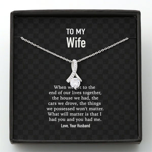 GeckoCustom To My Wife When We Get To The  Custom Message Card Necklace