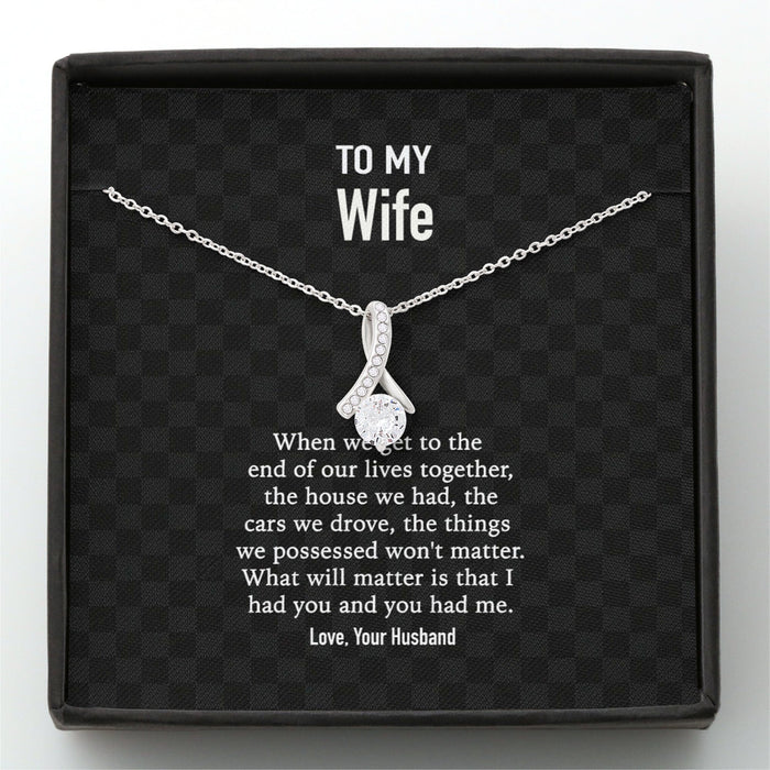 GeckoCustom To My Wife When We Get To The Custom Message Card Necklace
