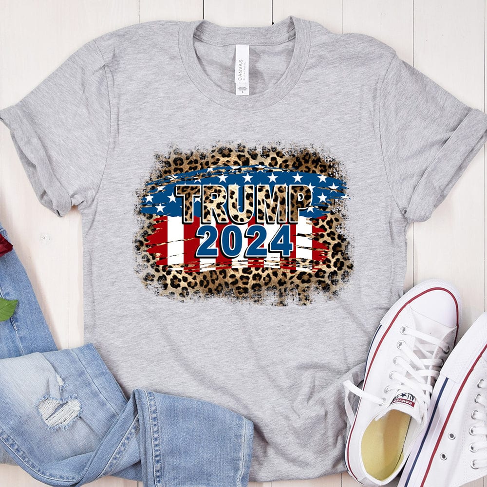 GeckoCustom Trump 2024 Politic Shirt, HN590 Women T Shirt / Sport Grey Color / S