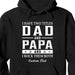 GeckoCustom Two Titles Dad Papa Personalized Custom Father's Day Birthday Shirt C331 Pullover Hoodie / Black Colour / S