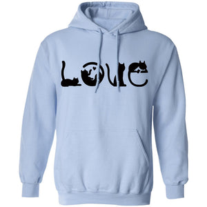 GeckoCustom Unisex Sweatshirt Hoodie, Cat Lover Gift, Love Cat Pullover Hoodie / Light Blue / S