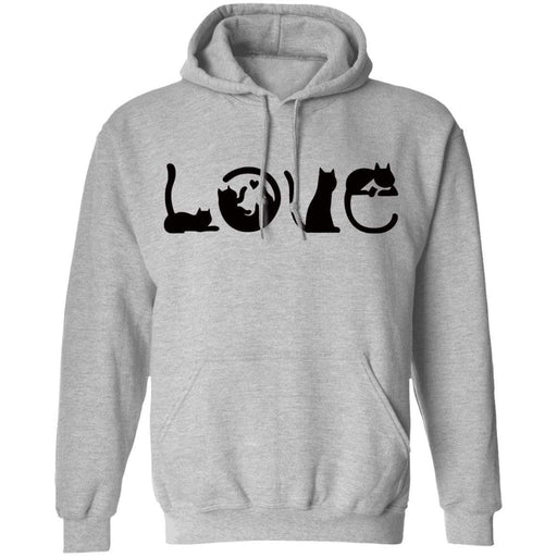 GeckoCustom Unisex Sweatshirt Hoodie, Cat Lover Gift, Love Cat Pullover Hoodie / Sport Grey / S